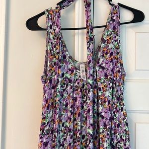 Latched mama petite lilac garden romper EUC